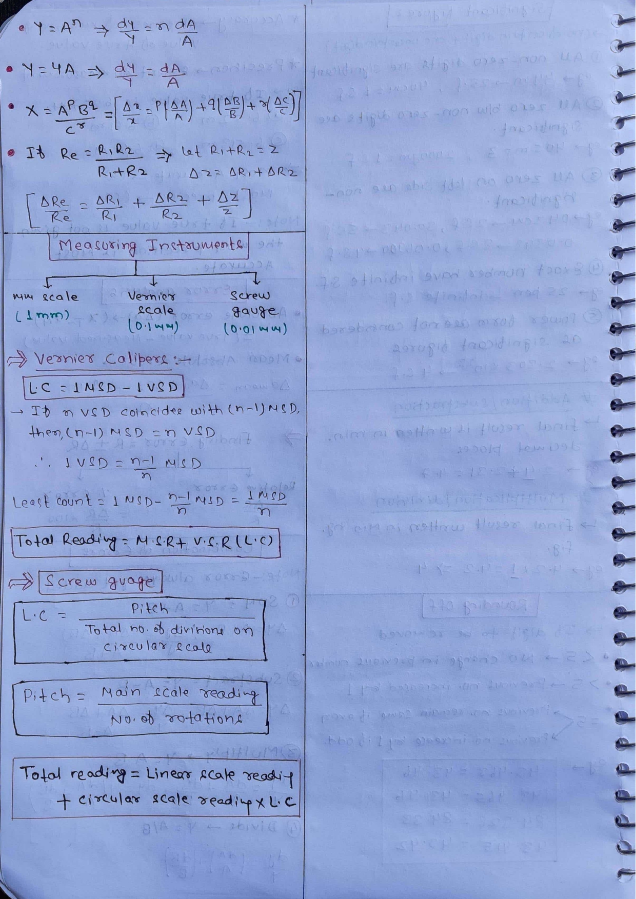 Unit, Measurement and Errors Handwritten Short Notes PDF Download ...