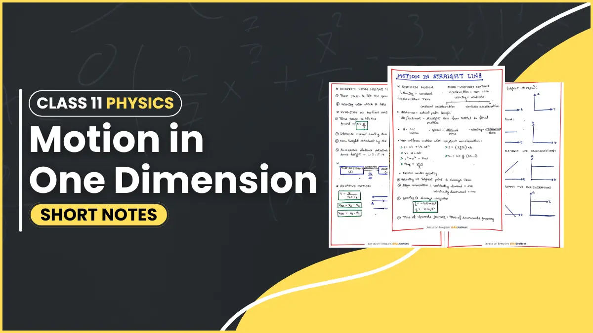 Class 11 Physics Motion in One Dimension Topper's Short Notes PDF ...